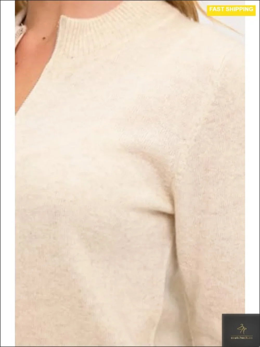 100% Cashmere Long Sleeve Crew Neck Zip Cardigan